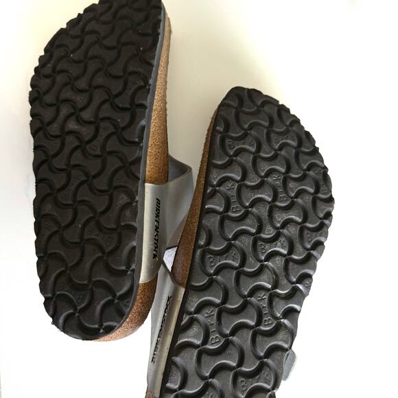 BIRKENSTOCK Gizeh Birko-Flor Slip On Sandals Silver Size 37 - Picture 4 of 7